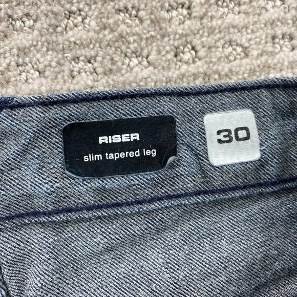 VOLCOM Riser Jeans Men 30 Dark Blue Denim Pants Slim Tapered Leg Casual Pockets - Picture 6 of 16